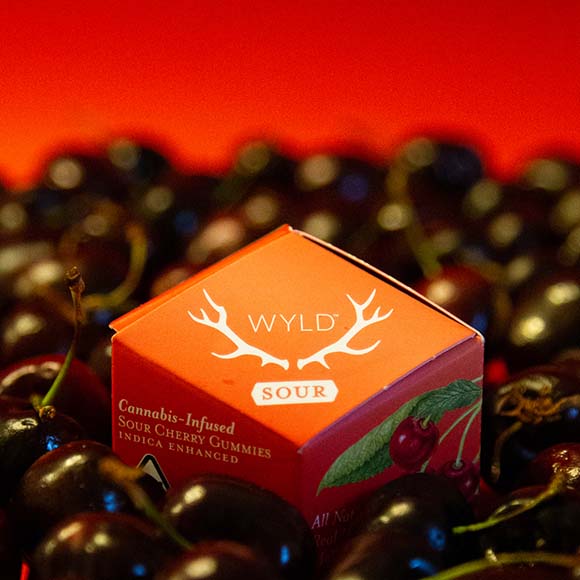 WYLD Cannabis Infused Gummies WYLD cannabis infused gummies sour cherry flavor available at The Leaf El Paseo